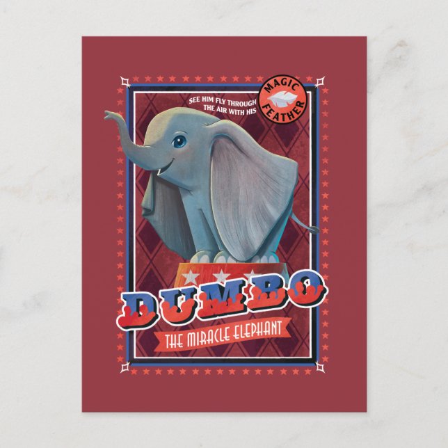 Carte Postale Dumbo | "L'éléphant miracle" Circus Art (Devant)
