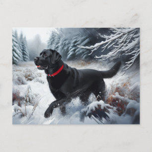 Carte postale d'un chien Retriever Labrador noir d