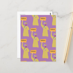 Carte postale d'une femme afghane portant un signe