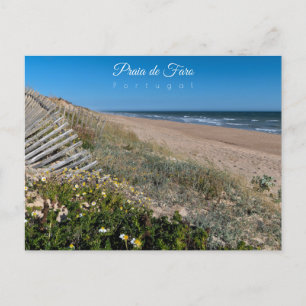 Carte Postale Dunes de plage de Faro - Portugal