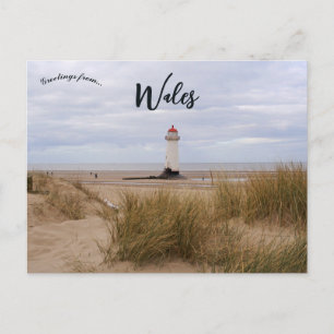 Carte Postale Dunes de sable et phare de Talacre au Pays de Gall