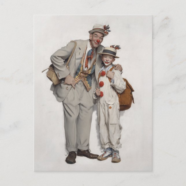 Carte Postale Duo de clowns, père et fils (Devant)