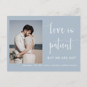 Carte Postale Dusty Blue Modern Minimal Script Elopement photo