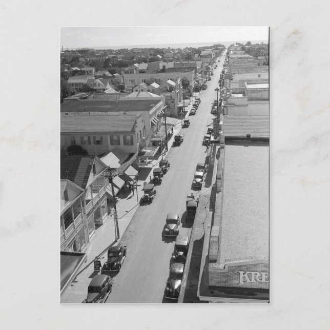 Carte Postale Duval Street, Key West Florida 1938 (Devant)