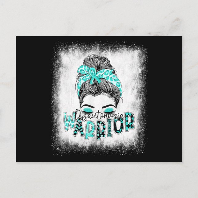 Carte Postale Dysautonomia Bleached Warriia Messy Bun Turquoise (Devant)