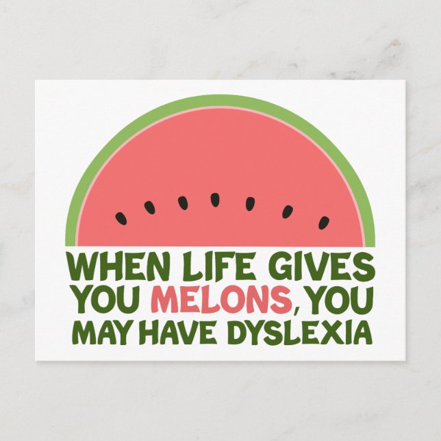 Carte Postale Dyslexie drôle (Devant)