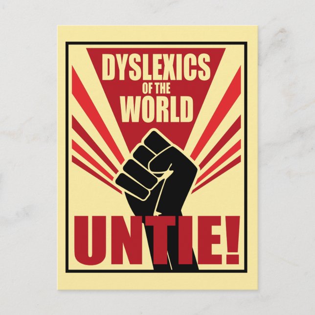Carte Postale Dyslexiques du monde untie ! propagande soviétique (Devant)