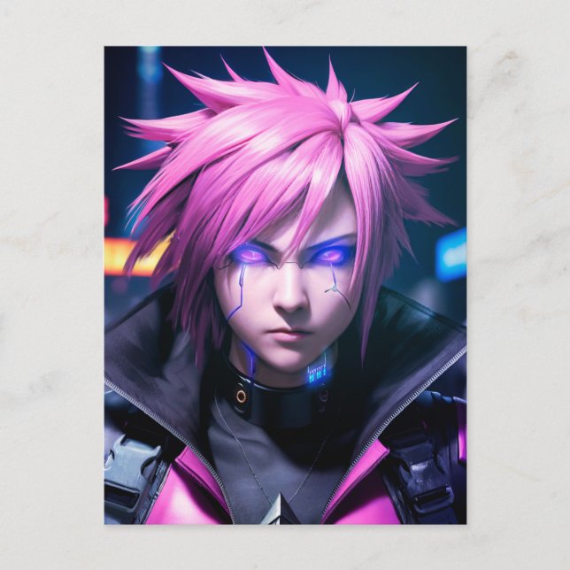 Carte Postale Dystopian Cyberpunk Sci-Fi Future Street Punk 01 (Devant)