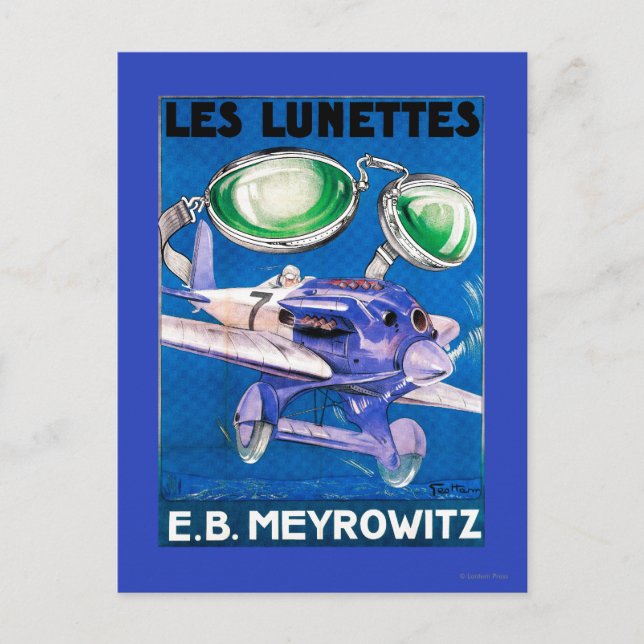 Carte Postale E.B. Meyrowitz Flying Goggles Publicité (Devant)