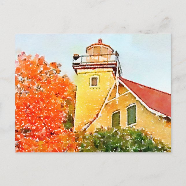 Carte Postale Eagle Bluff Lighthouse, Comté de Door, Wisconsin (Devant)
