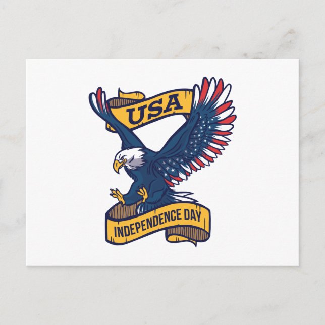 Carte Postale Eagle Fête de l'Indépendance des USA (Devant)