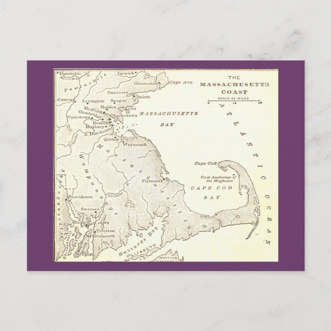 Carte Postale Early Massachusetts (Devant)