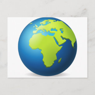 Carte Postale Earth Globe Europe Afrique - Emoji