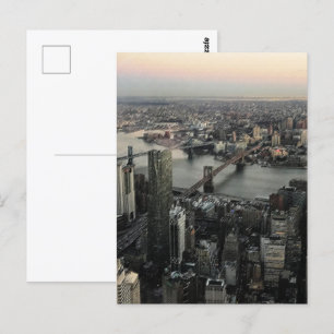 Carte Postale East River New York City Brooklyn Manhattan Bridge