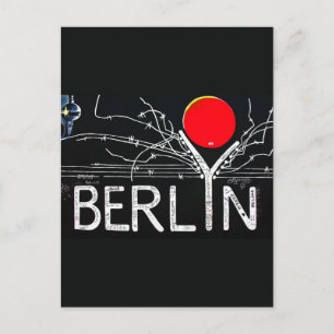 Carte Postale East Side Gallery, Berlin Wall, Barbed Wire/Red Su