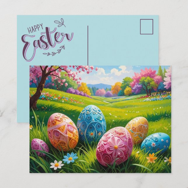 Carte Postale Easter Egg Art Postcard (Devant / Derrière)