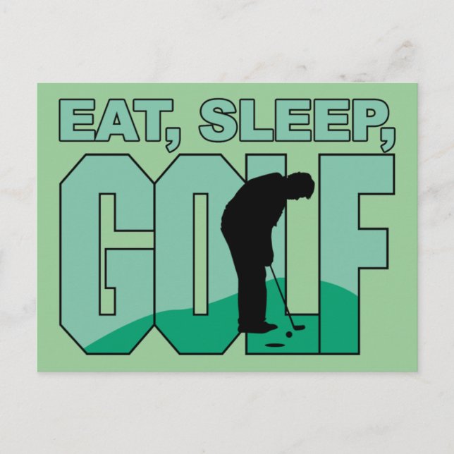 Carte Postale Eat Sleep Golf (Devant)