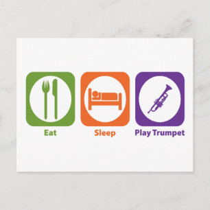 Carte Postale Eat Sleep Play Trumpet