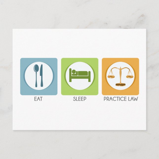 Carte Postale Eat sleep, practice law (Devant)
