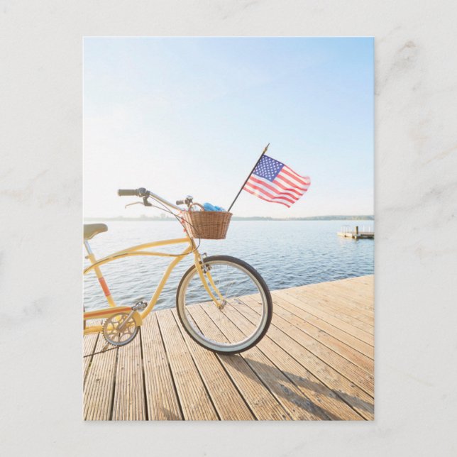 Carte Postale Eau | Bicyclette au bord du lac (Devant)