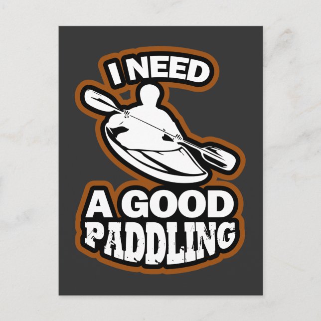 Carte Postale Eau blanche Kayak Cadeau Eau Sport Paddle (Devant)