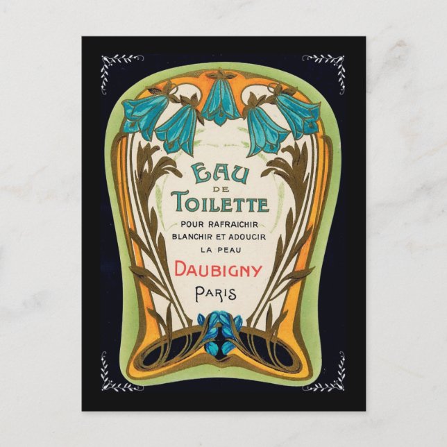 Carte Postale Eau de Toilette Doubigny Paris (Devant)