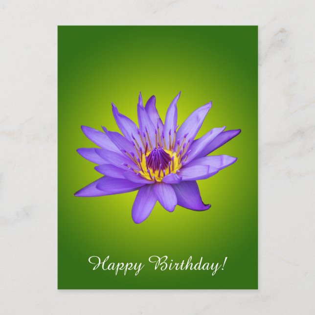 Carte Postale Eau Lily Étang Aquatique Purple Fleurit (Devant)