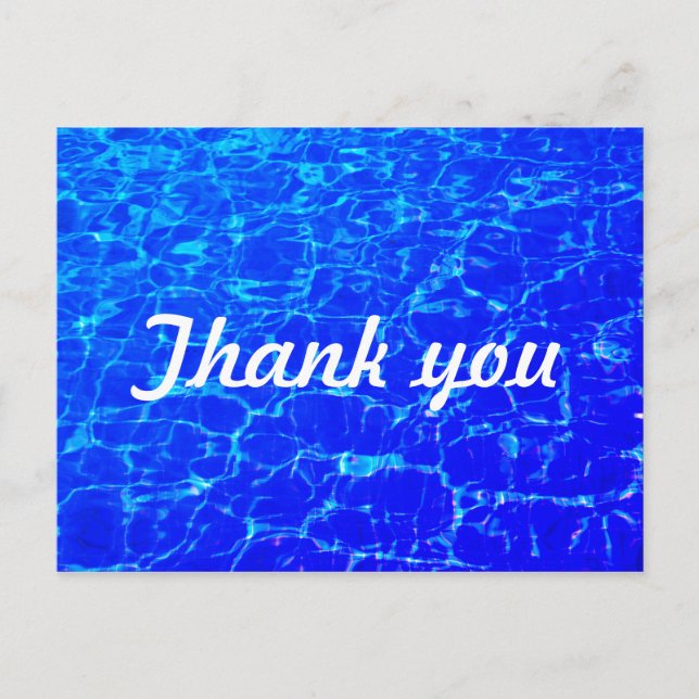 Carte Postale Eaux Bleues Neon Piscines Merci Motif (Devant)