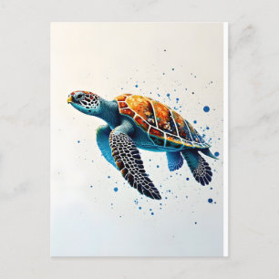 Carte Postale Eaux calmes : Célébrez les tortues marines avec l'