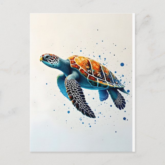 Carte Postale Eaux calmes : Célébrez les tortues marines avec l' (Devant)