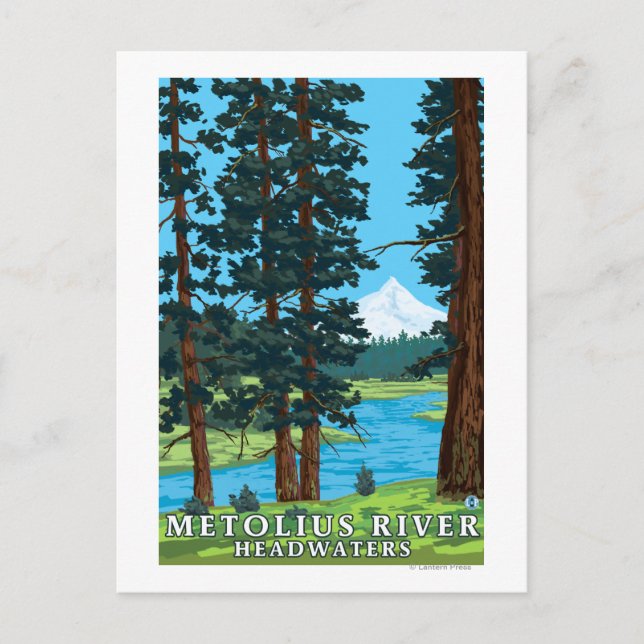 Carte Postale Eaux centrales de la rivière Metolius, Oregon (Devant)