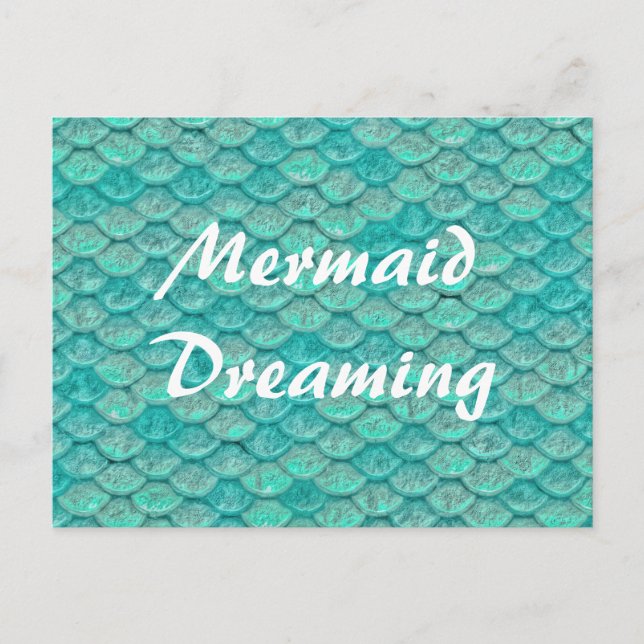Carte Postale Écailles de sirène vert de mer turquoise (Devant)