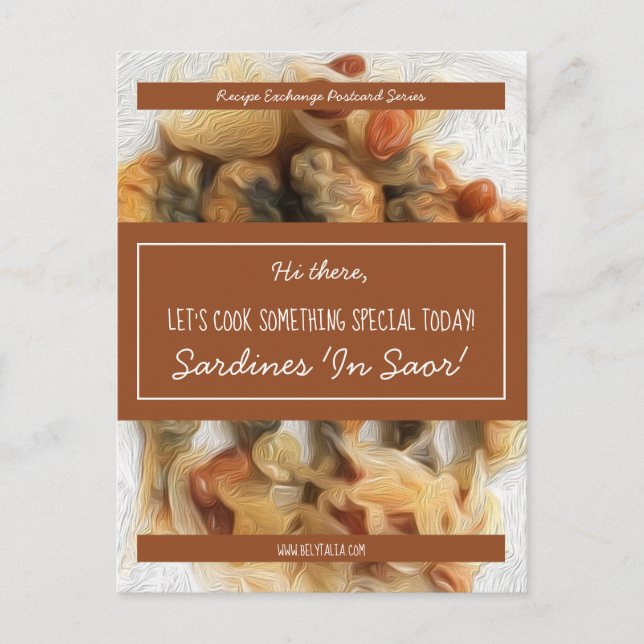 Carte Postale Échange Brown de recettes de script blanc personna (Devant)