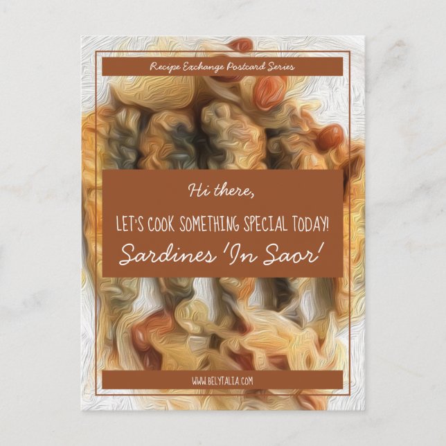 Carte Postale Échange de recettes Brown de script blanc personna (Devant)