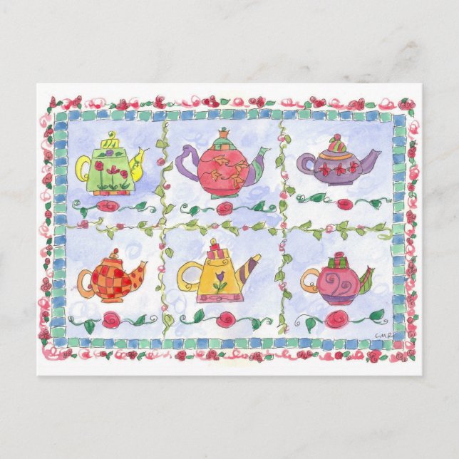 Carte Postale Échantillon de fleur de théière (Devant)