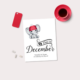 Carte Postale Échéance en décembre Petit Arachide bébé éléphant