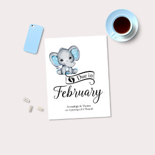 Carte Postale Échéance en février Petit cacahuète bébé éléphant 