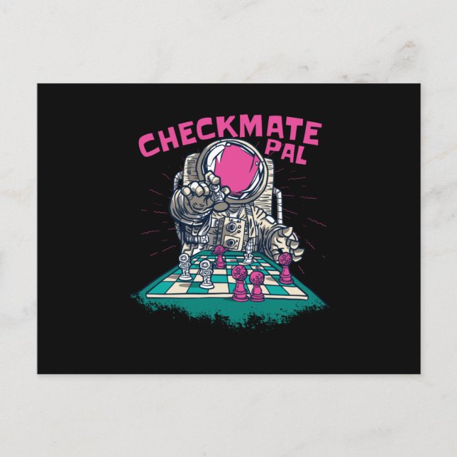 Carte Postale Échecs de l'astronaute de mat de contrôle (Devant)