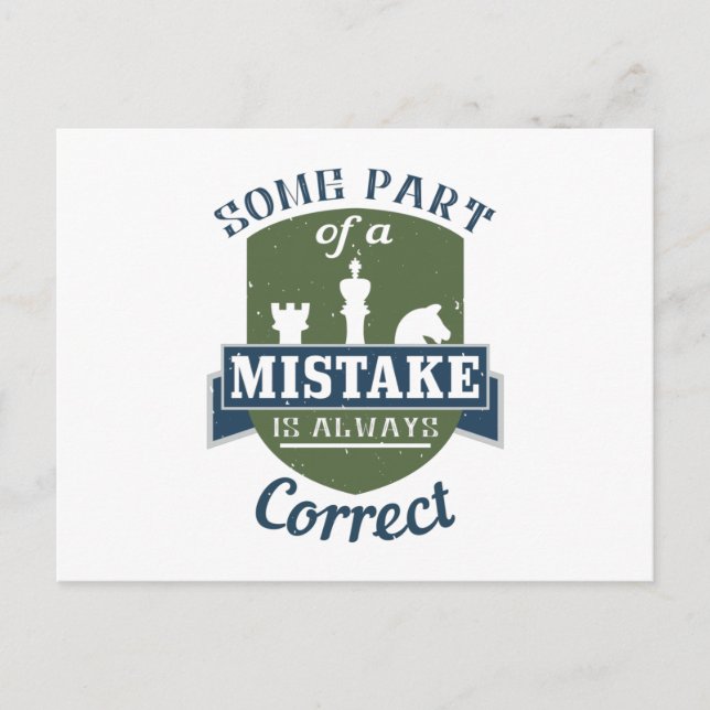 Carte Postale Échecs - Une partie de l'erreur est correcte (Devant)