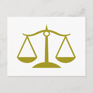 Carte Postale Échelles de justice - Or