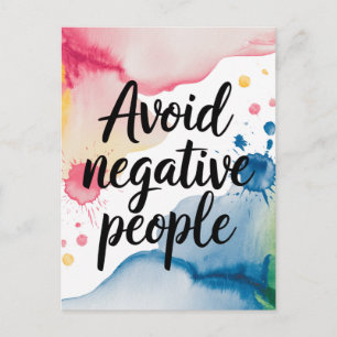 Carte Postale Éclaboussure d'aquarelle de personnes négatives à 