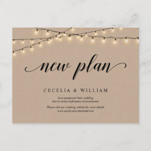 Carte Postale Éclairage à cordes, Kraft, Nouveau plan, Mariage r