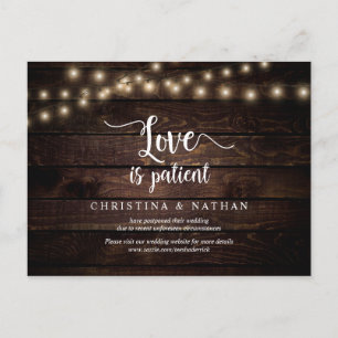 Carte Postale Éclairage à cordes, L'amour est Patient, Noir, Pos