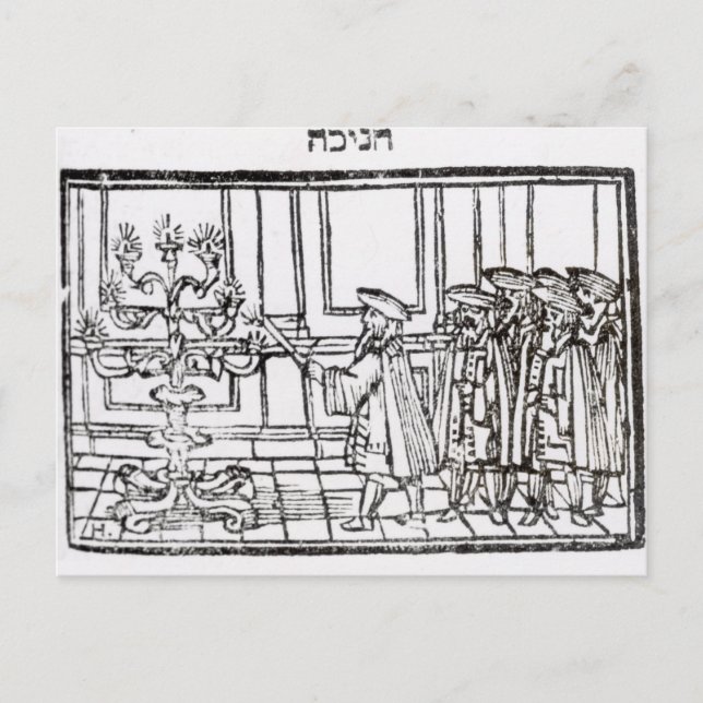 Carte Postale Éclairage de la Menorah (Devant)