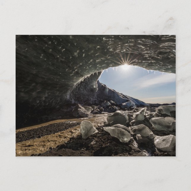 Carte Postale Éclaircie à l'entrée de la grotte de glace (Devant)