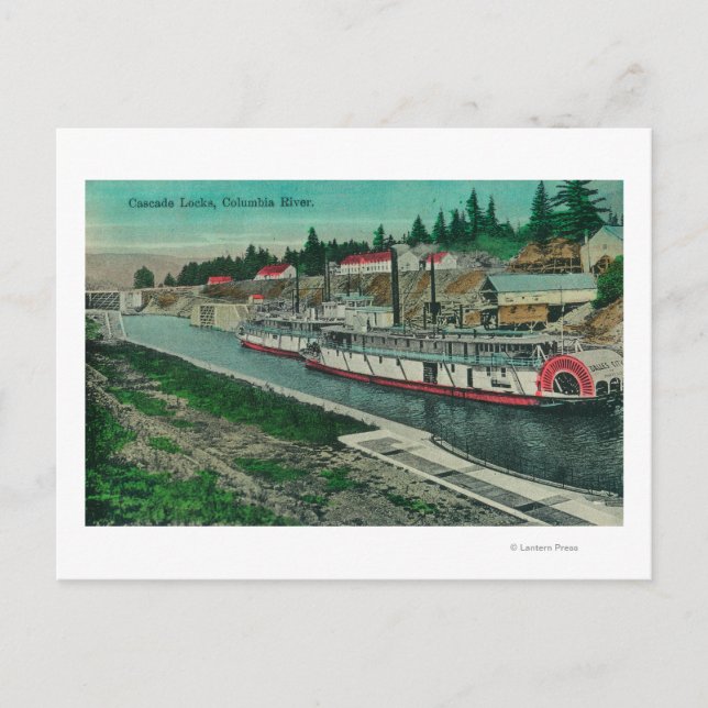 Carte Postale Écluse en cascade sur le fleuve Columbia (Devant)