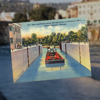 Carte Postale Écluse sur la rivière Savannah dans Augusta GA his