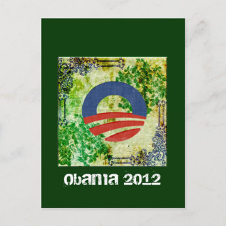 Carte Postale Eco Grunge Obama 2012 Conception des réélections