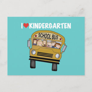 Carte Postale École Bus Love maternelle