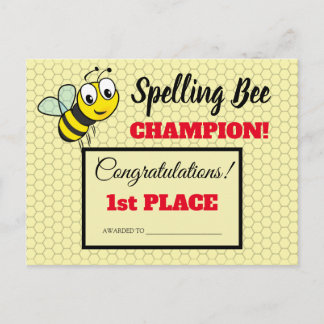 Carte Postale École championne première place du concours d'orth